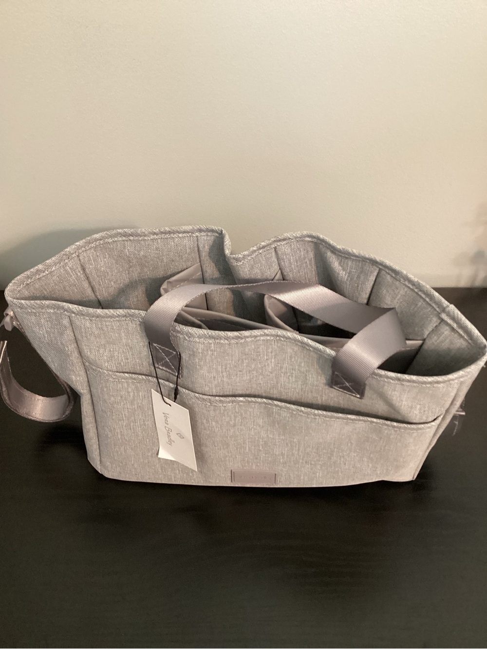 NWT Vera Bradley Lighten Up Everything Organizer Tote Medium Heather Gray Travel